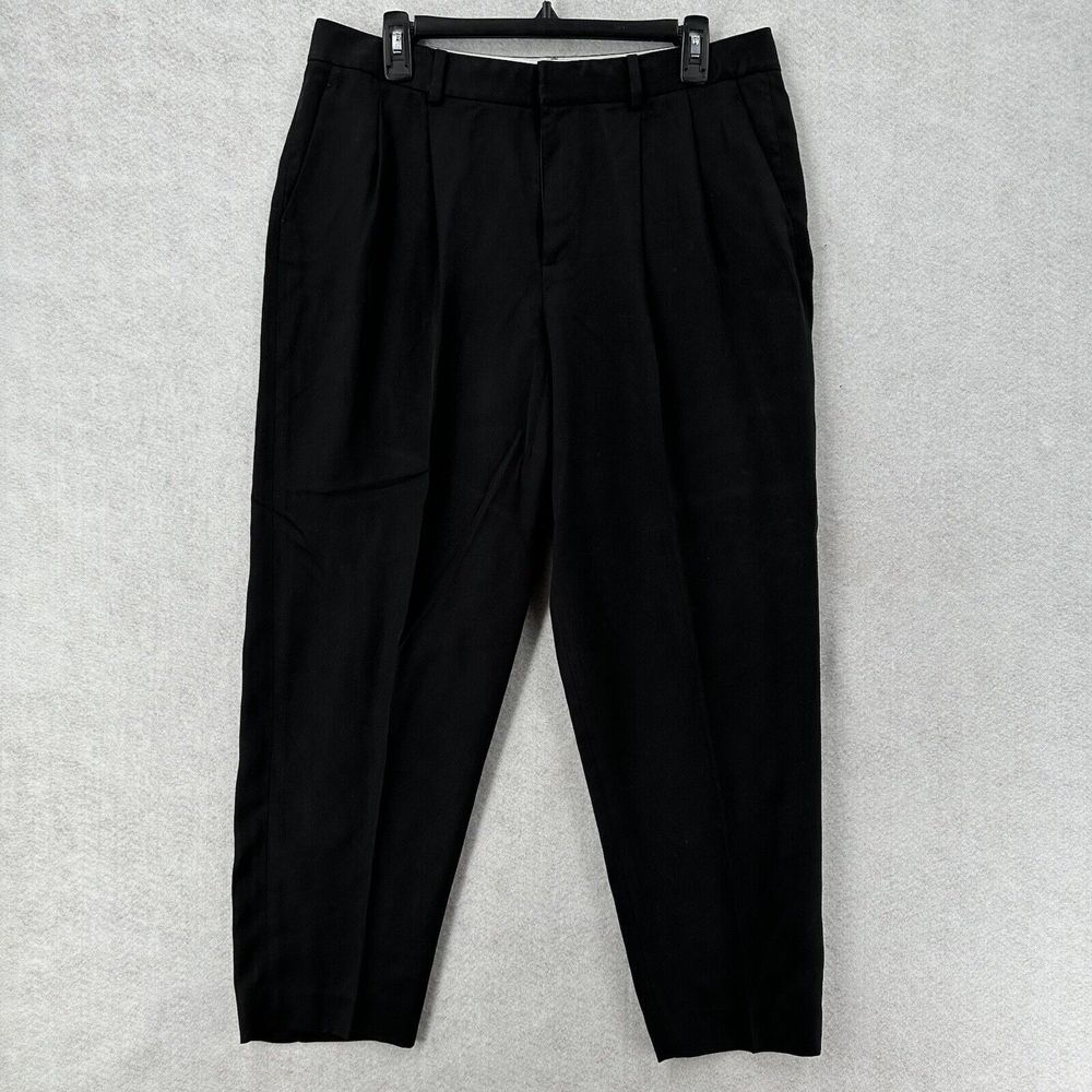 Womens Elie Tahari Tapered Leg Dress Trouser Pants Womens 12 Black Ankle Cropped